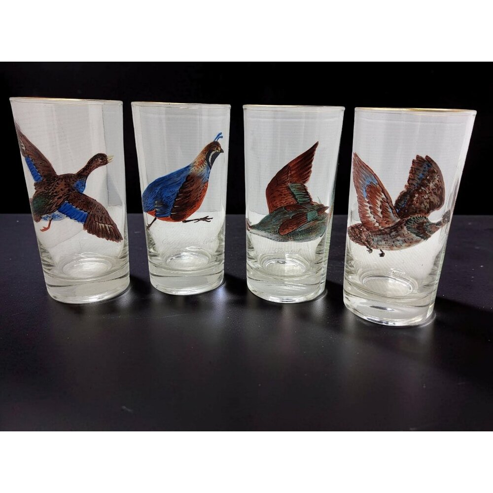 Hazel-Atlas Old Fashion Bird Theme California Quail,Pintail,Black Duck,Ruffed Gr